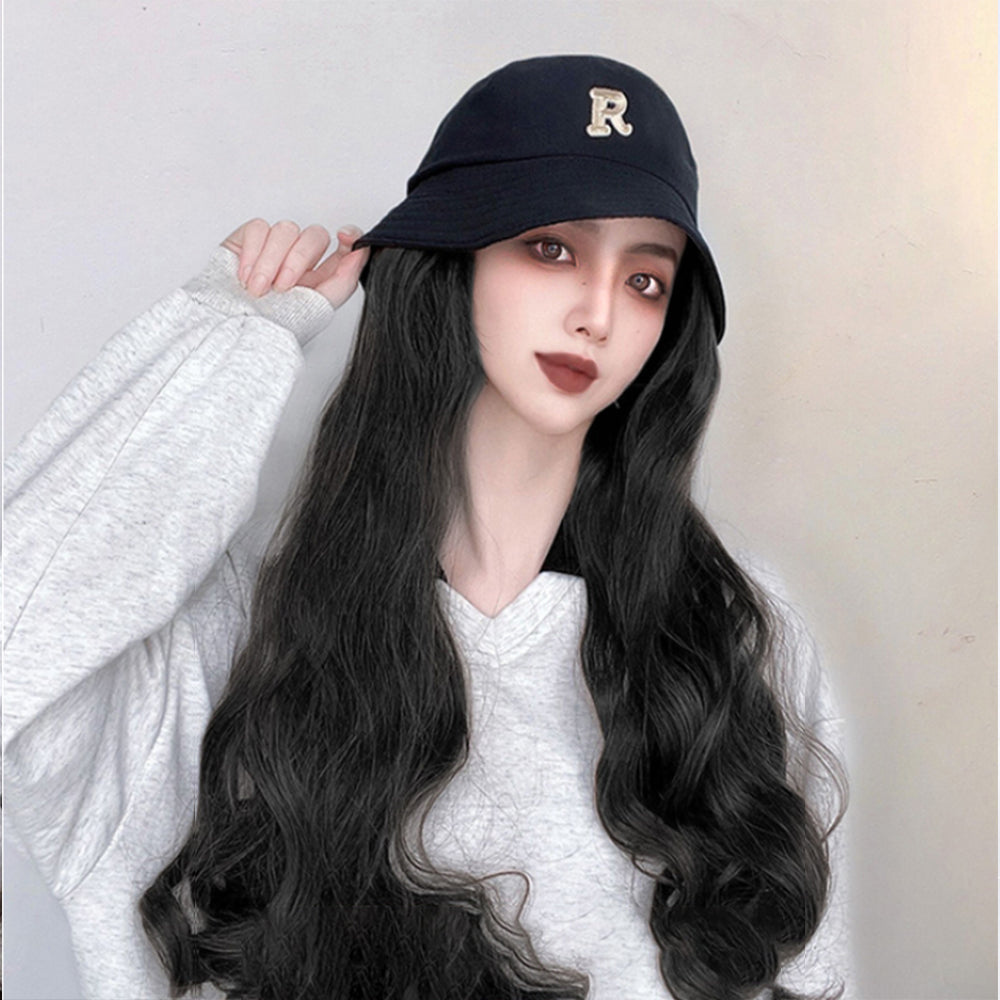 Long Curly Hair White Fisherman's Cap Sub Wig – Wigyy