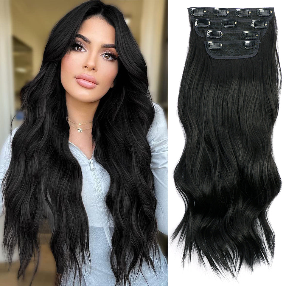 4pcs/set Long Wavy Hair Extensions Clip In Hair Extensions – Wigyy